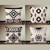 Aztec Style Beige Black Cushion Cover Pack of 4